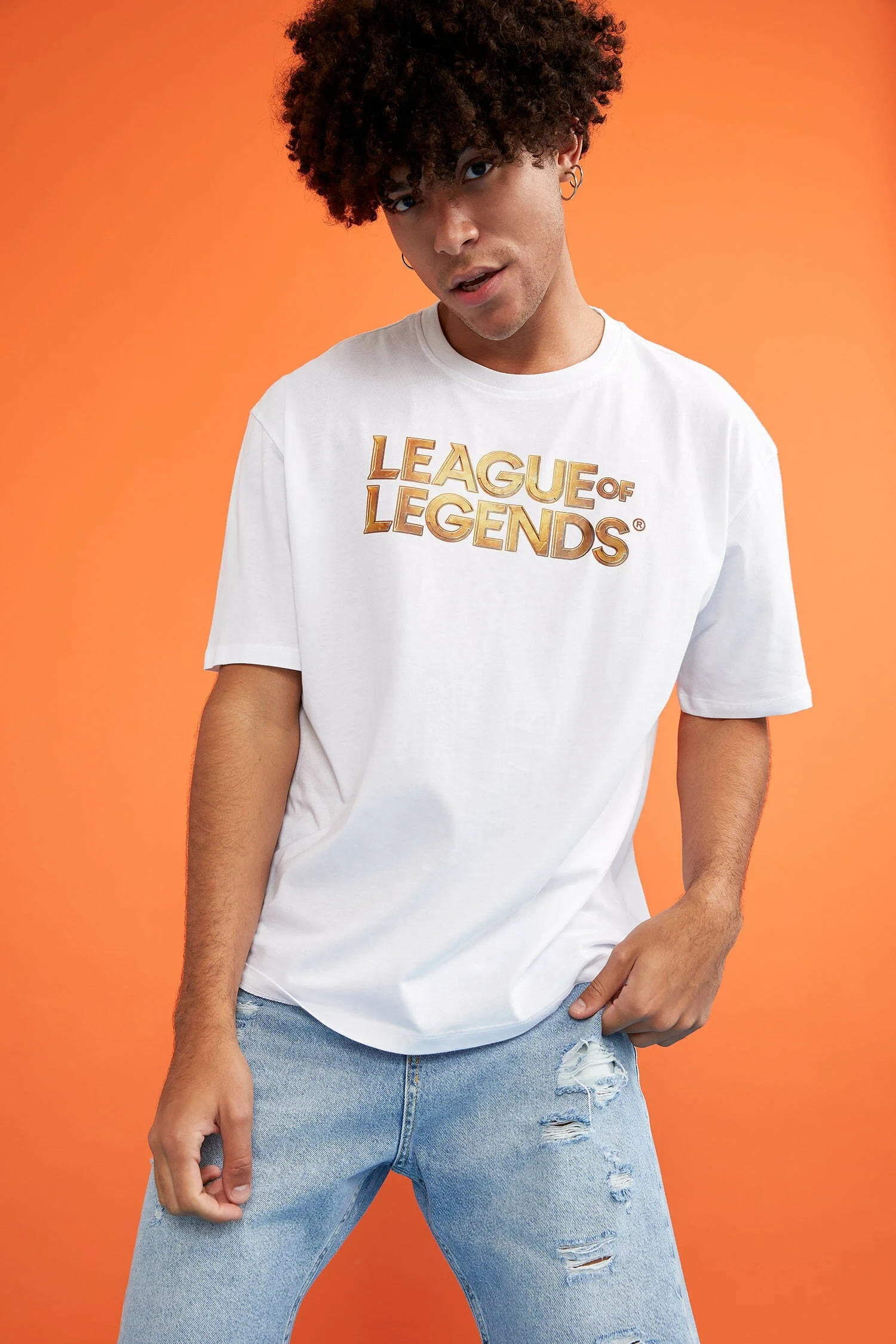 Overisize Fit League of Legends Lisanslı Logo Baskılı Kısa Kollu Tişört