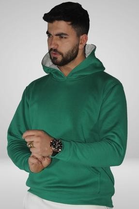 Kapüşonlu Sweatshirt - Yeşil